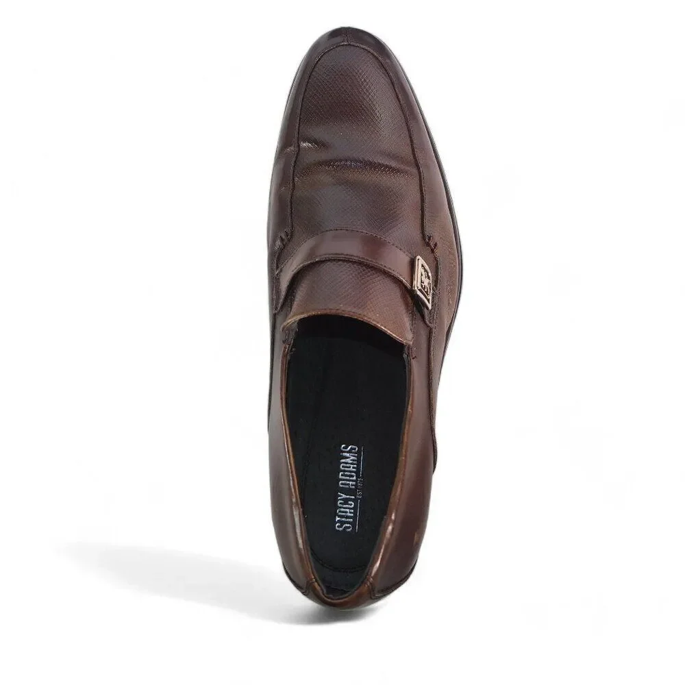 Stacy Adams Fontaine‎ Leather Slip-on Loafers Cognac Brown 24915-200 Men's 11M
